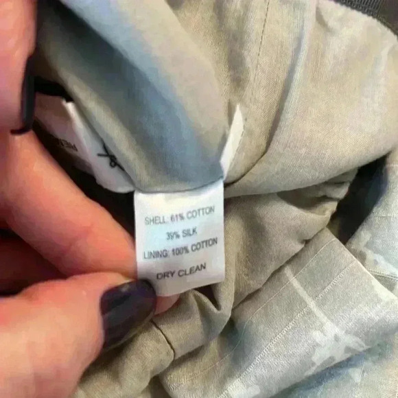 LOFT Silk Blend Floral A-Line Skirt Size 10 Gray & Cream - Picture 9 of 9